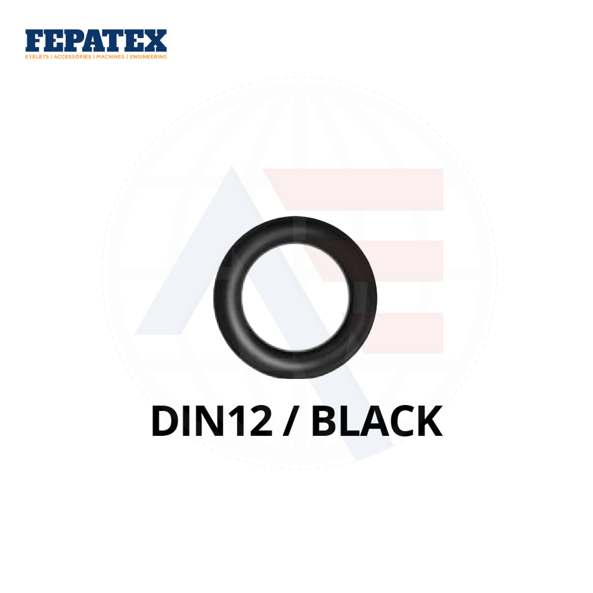 Fepatex Din 12Mm Eyelets (Pack Of 1000) Brass / Black