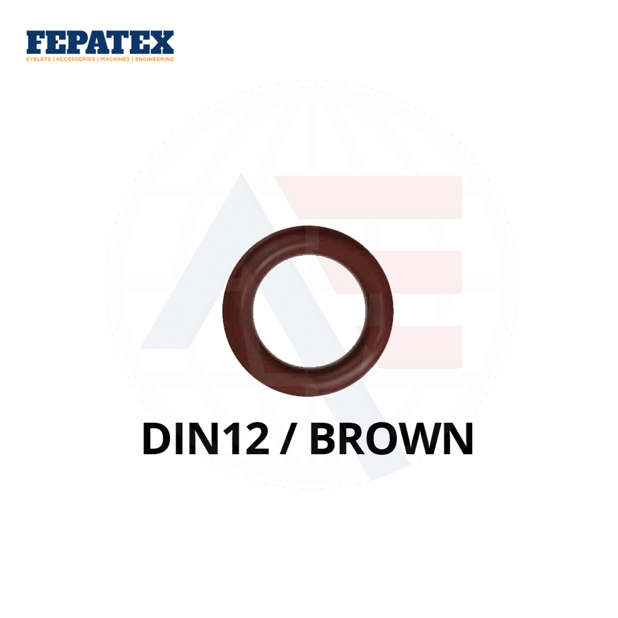 Fepatex Din 12Mm Eyelets (Pack Of 1000) Brass / Brown