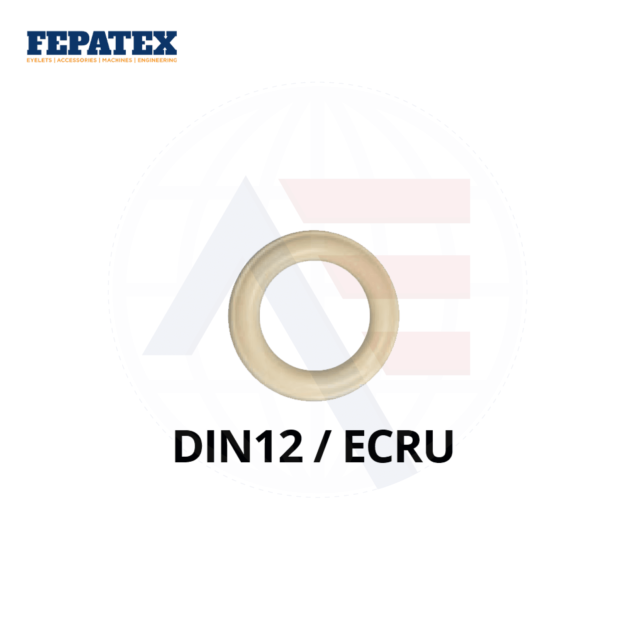 Fepatex Din 12Mm Eyelets (Pack Of 1000) Brass / Ecru