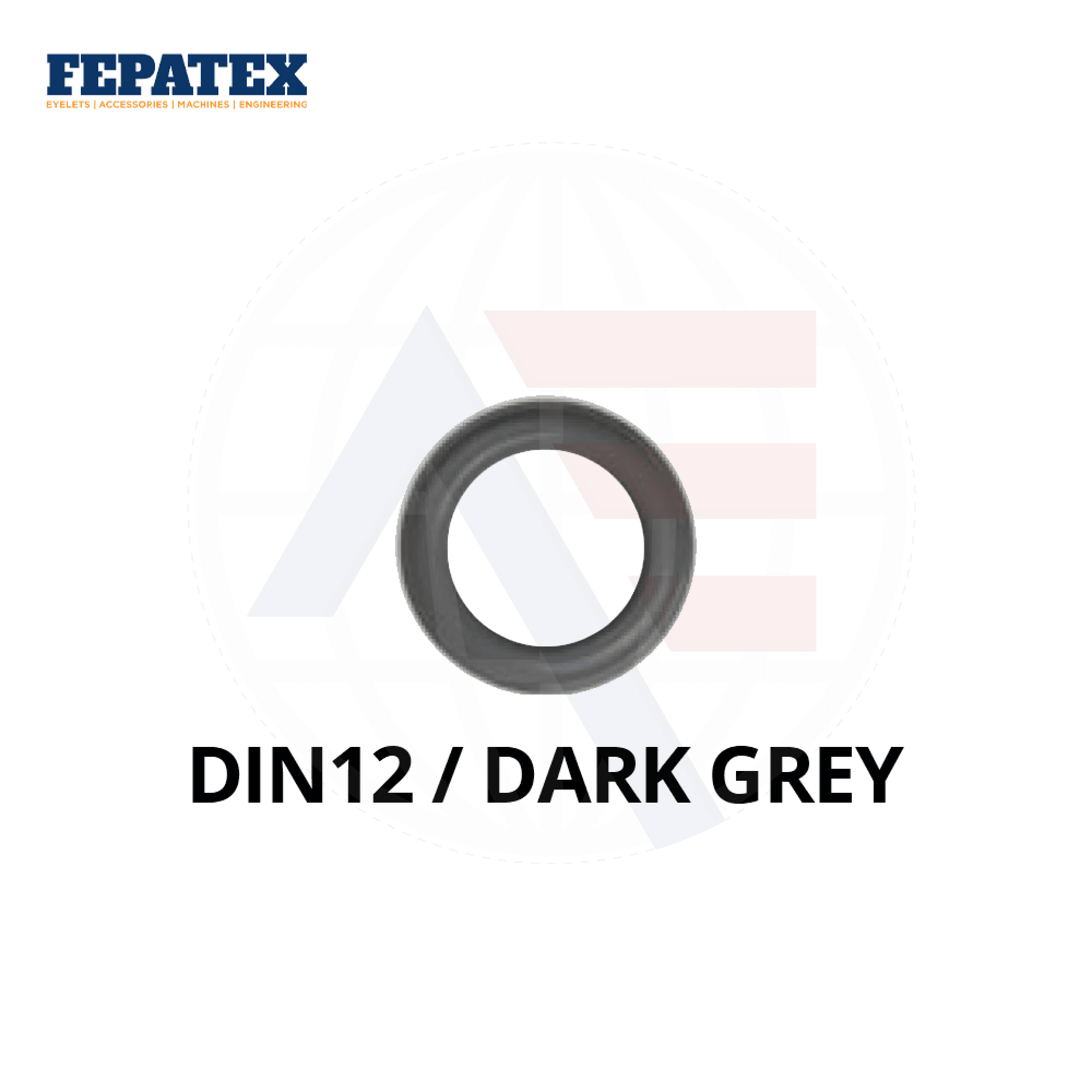 Fepatex Din 12Mm Eyelets (Pack Of 1000) Brass / Grey