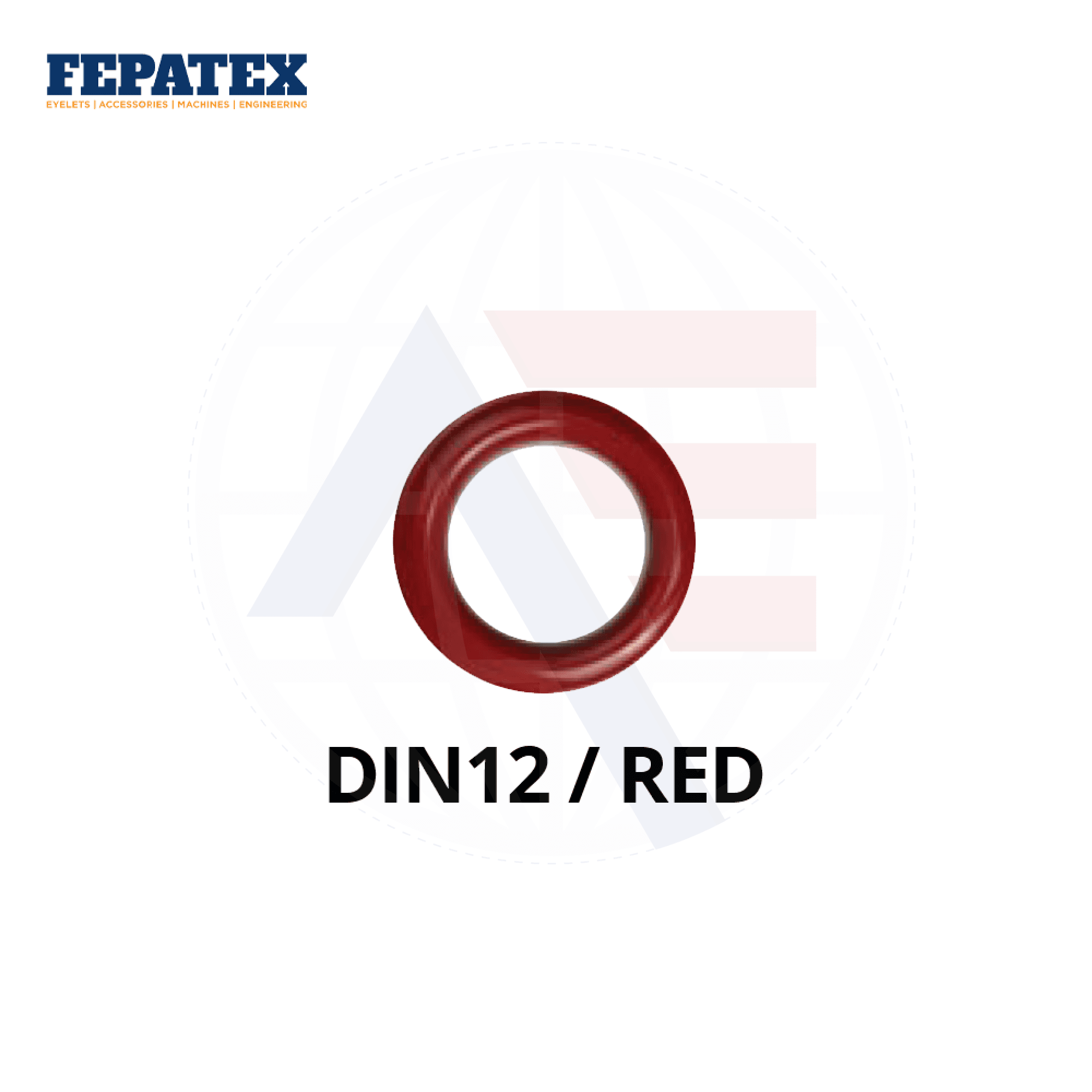 Fepatex Din 12Mm Eyelets (Pack Of 1000) Brass / Red