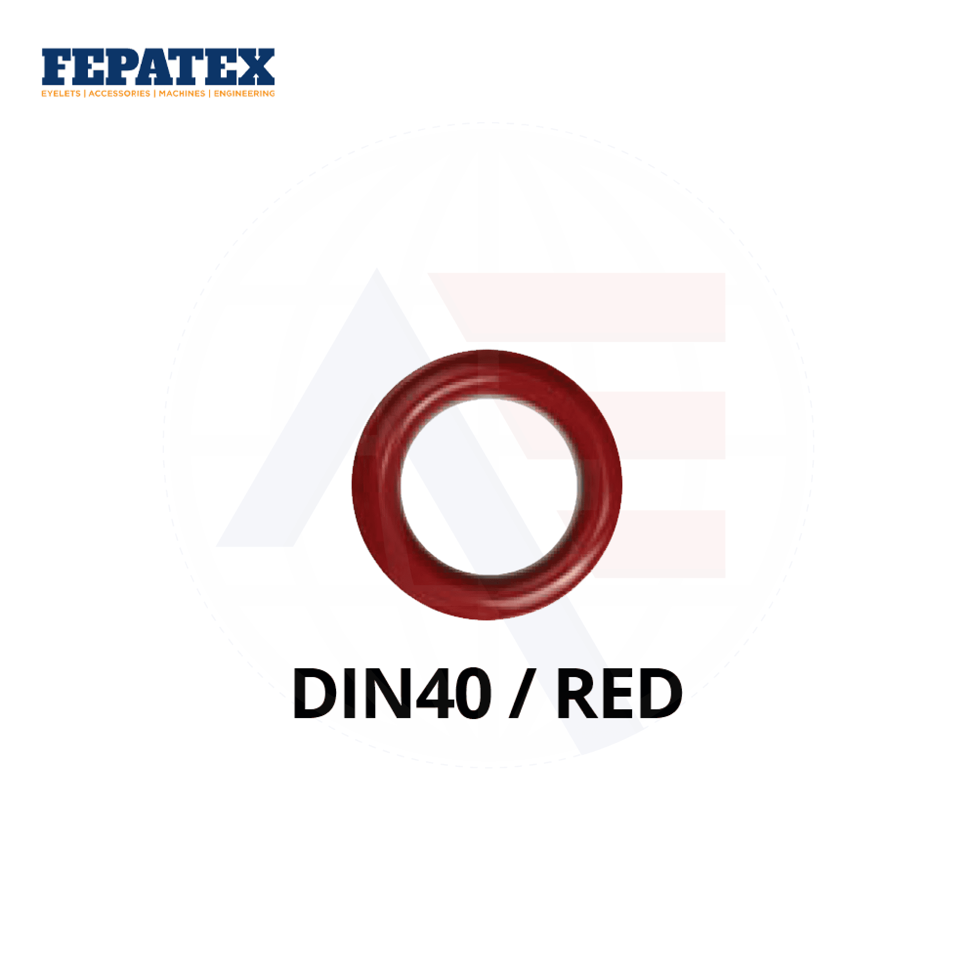 Fepatex Din 40Mm Eyelets (Pack Of 1000) Brass / Red