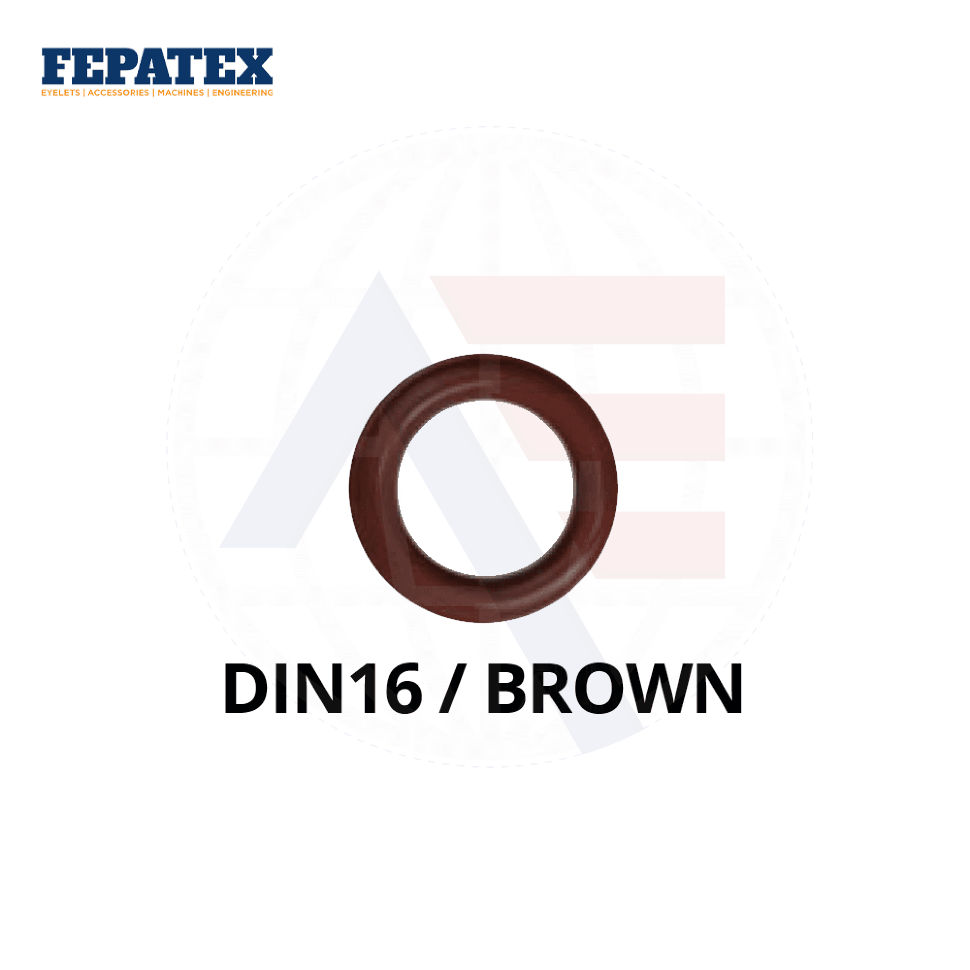 Fepatex Din 16Mm Eyelets (Pack Of 1000) Brass / Brown